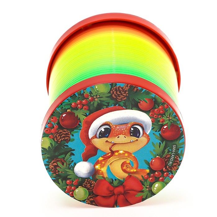 Новый год! Пружинка радуга &laquo;Новый год и змейка&raquo;, цвета МИКС, d.-5см, новогодний подарок