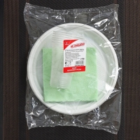 Набор одноразовой посуды на 6 персон Не ЗАБЫЛИ! &laquo;Красавчик&raquo;, цвет белый