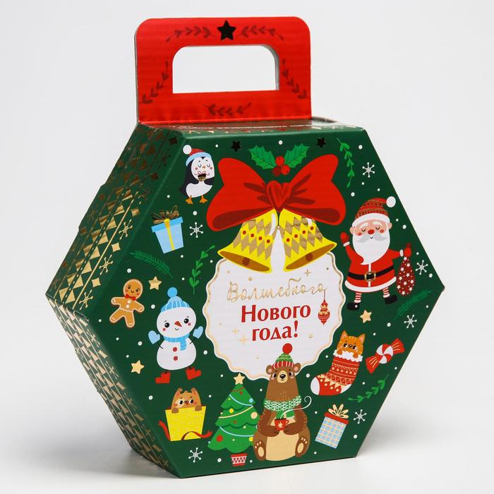 Подарочный набор развивающих тактильных мячиков &laquo;Новогодний подарок&raquo;, 7 шт., новогодняя подарочная упаковка, Крошка Я