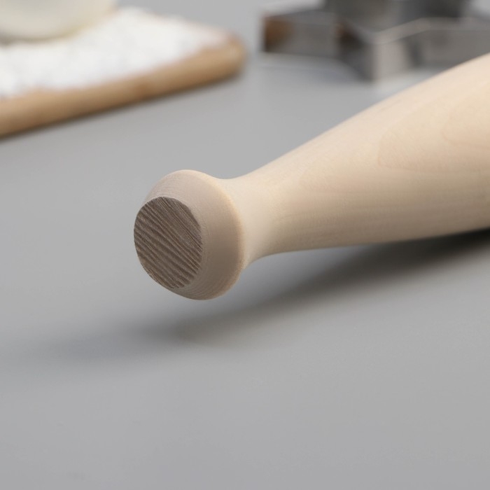 Скалка с ручками Доляна, 30&times;4.3 см, берёза