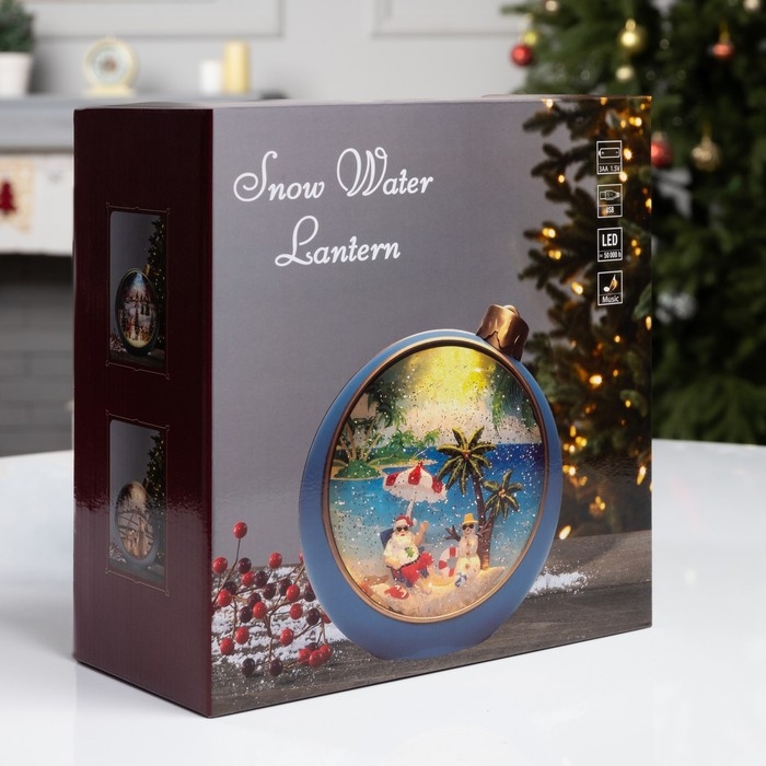 Фигура светодиодная &laquo;Зимнее сияние&raquo;, 20.9х21.3х8.5 см, музыка, батарейки ААх3 (не в комплекте), USB, свечение тёплое белое