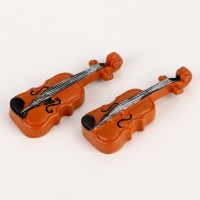 Миниатюра кукольная &laquo;Скрипка&raquo;, набор 2 шт., размер 1 шт. &mdash; 1,3 &times; 0,5 &times; 3,5 см