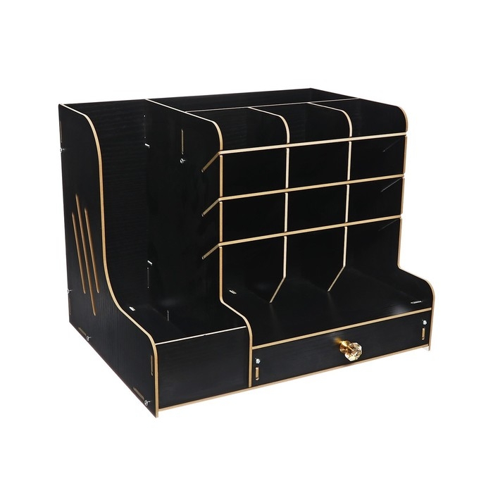 Органайзер-подставка настольный deVENTE. Magnat 33 x 26 x 26 см, МДФ, чёрный, картонная коробка Органайзер-подставка настольный deVENTE. Magnat 33 x 26 x 26 см, МДФ, чёрный, картонная коробка