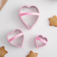 Набор форм для печенья KONFINETTA «Сердце», 10×8 см, 3 шт, цвет МИКС Набор форм для печенья KONFINETTA «Сердце», 10×8 см, 3 шт, цвет МИКС