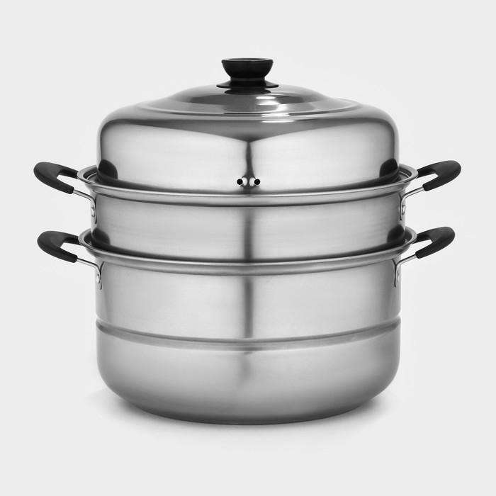 Пароварка из нержавеющей стали «Дари», d=26 см, 2 уровня Пароварка из нержавеющей стали «Дари», d=26 см, 2 уровня