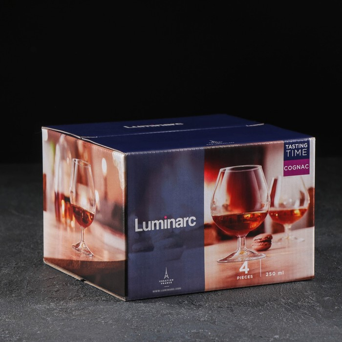 Набор стеклянных бокалов для коньяка &laquo;Время дегустаций. Коньяк&raquo;, 250 мл, 4 шт