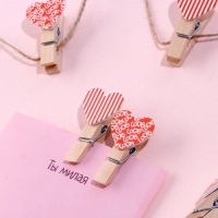 Прищепки декоративные &laquo;Сердечки&raquo; набор 10 шт.