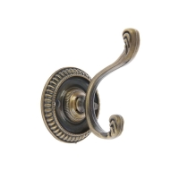 Крючок мебельный ТУНДРА TKD013, двухрожковый, бронза Крючок мебельный ТУНДРА TKD013, двухрожковый, бронза