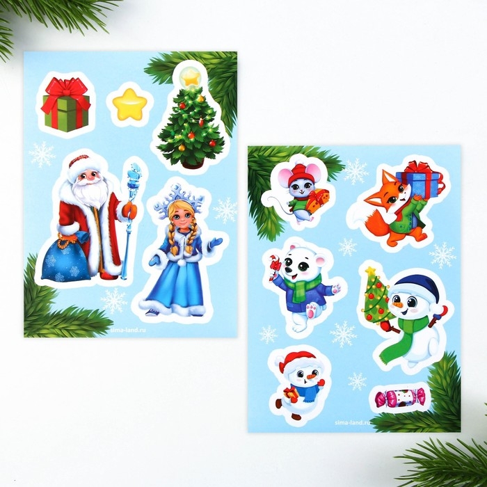Подарочный набор новогодний, блокнот,наклейки 2 л и магнитные закладки 2 шт &laquo;Чудесный набор&raquo;