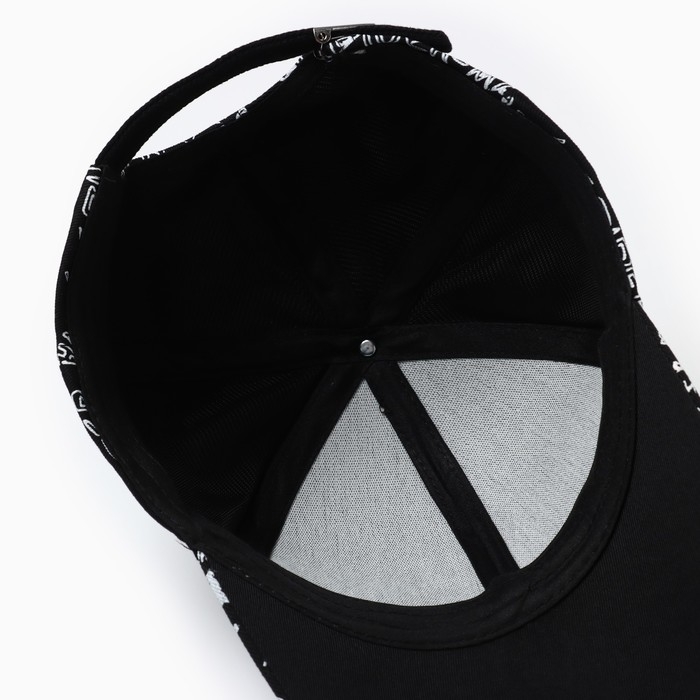 Кепка мужская MINAKU с надписями, цвет чёрный, р-р 58