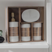 Набор аксессуаров для ванной комнаты &laquo;Адажио&raquo;, 4 предмета (мыльница, дозатор для мыла 450 мл, 2 стакана), цвет белый