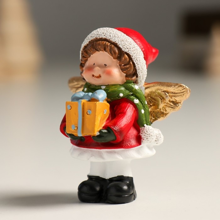 Сувенир полистоун Сувенир полистоун "Ангел в колпаке с подарком/книгой" МИКС 5,5х5,5х7 см