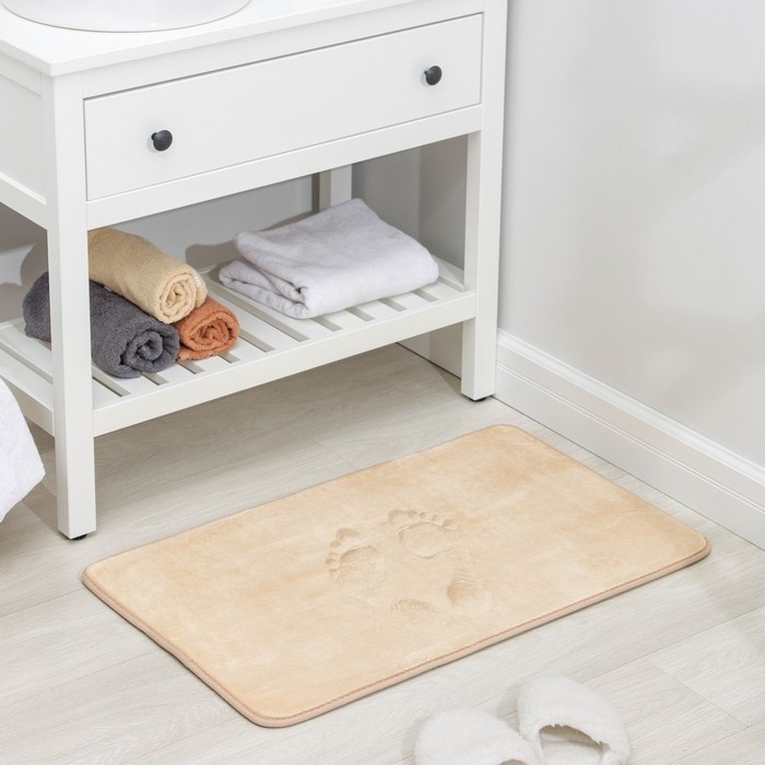 Коврик для ванной с эффектом памяти SAVANNA Memory foam, 50&times;80 см, цвет бежевый