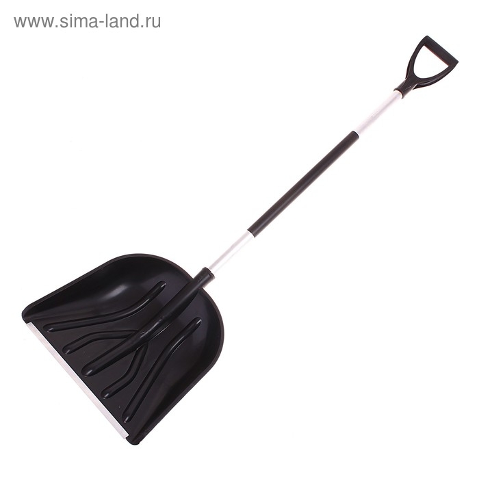 Лопата пластиковая &laquo;Купец&raquo;, ковш 410 &times; 460 мм, с металлической планкой, алюминиевый черенок