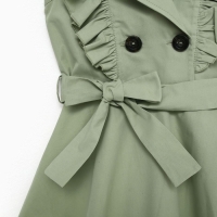 Платье детское двубортное KAFTAN, размер 38 (146-152 см), цвет оливковый