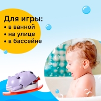 Заводная игрушка водоплавающая «Бегемотик», 12 × 10 × 6,5 см, цвета МИКС Заводная игрушка водоплавающая «Бегемотик», 12 × 10 × 6,5 см, цвета МИКС