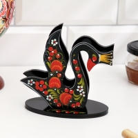 Салфетница &laquo;Лебедь&raquo;, 7 х 12 см, хохлома