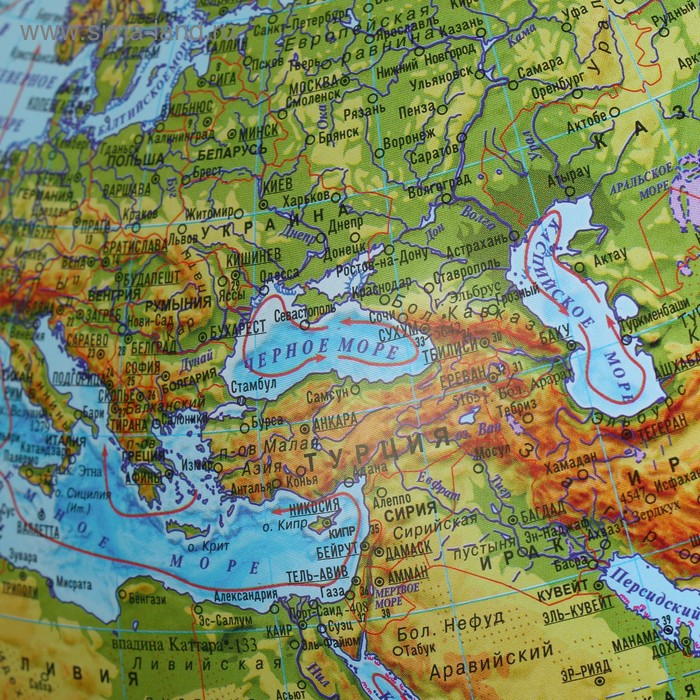 Глобус физико-политический Глобус физико-политический "Глобен", интерактивный, диаметр 320 мм, с подсветкой от батареек, с очками