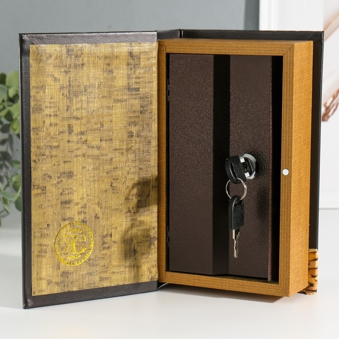 Сейф-книга дерево кожзам "Для прироста финансов" 3D тиснение 21х13х5 см