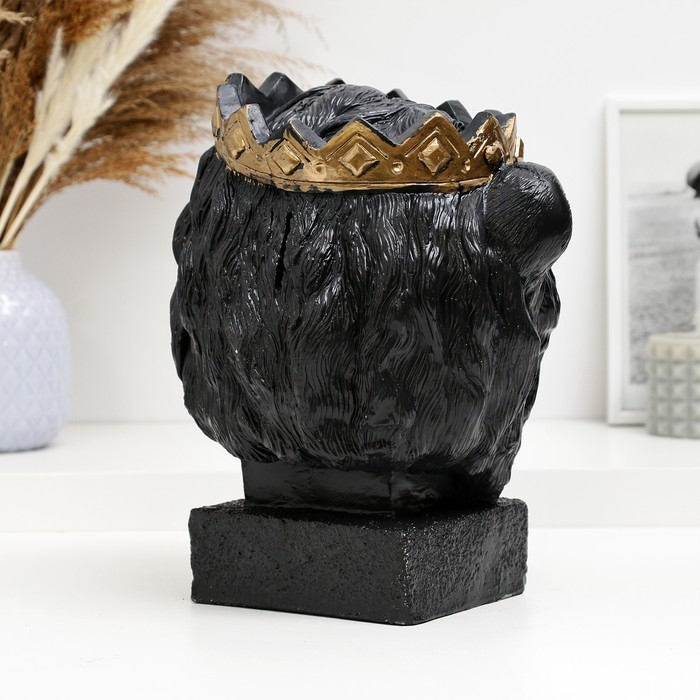 Копилка Копилка "Лев в короне" черный с золотом, 26см