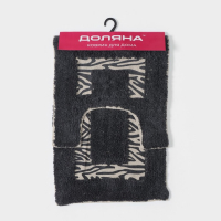 Коврики для ванной и туалета Доляна &laquo;Зебра&raquo;, 2 шт: 40&times;40, 40&times;60 см,