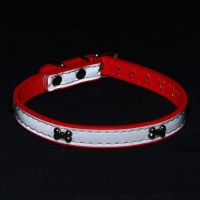 Ошейник с косточками светоотражающий, 37 х 1,3 см, ОШ 26-33, красный Ошейник с косточками светоотражающий, 37 х 1,3 см, ОШ 26-33, красный