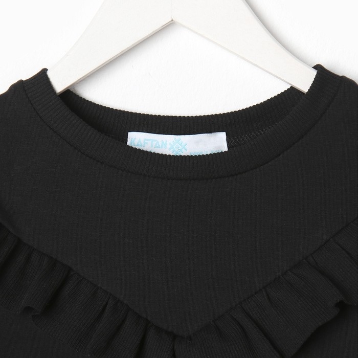 Платье с рюшей KAFTAN "Basic line" р.30 (98-104), черный