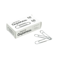 Скрепки канцелярские GLOBUS, 50 шт., 50 мм, без покрытия Скрепки канцелярские GLOBUS, 50 шт., 50 мм, без покрытия