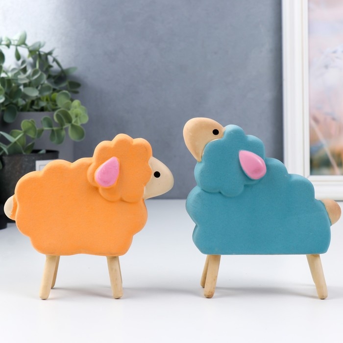 Сувенир керамика Сувенир керамика "Барашки" набор 2 шт 10,8х3,6х11,3 см 11,5х3,7х10,2 см