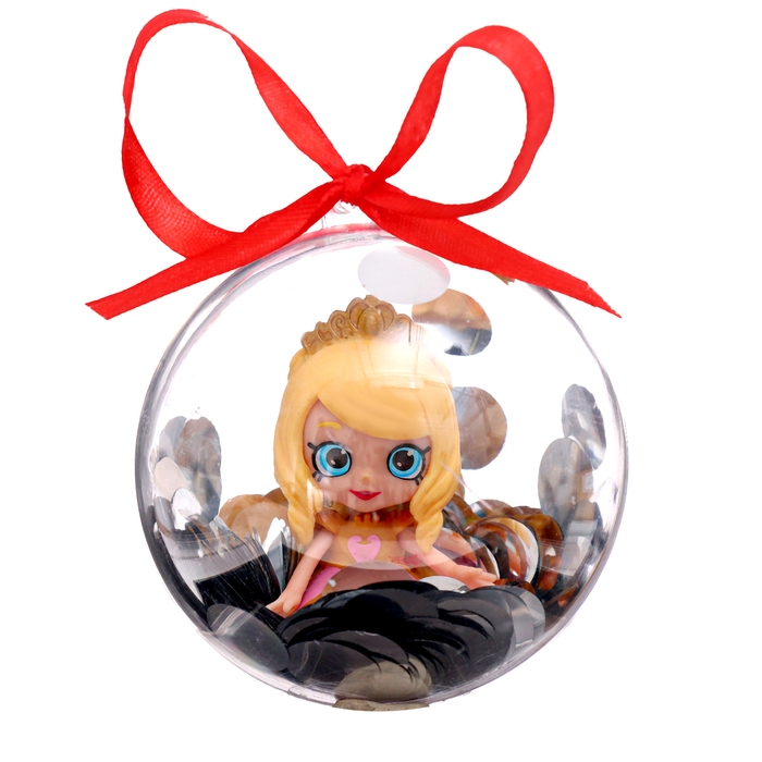 Новогодний шар &laquo;Игрушка-сюрприз&raquo;, на ленте, с куклой