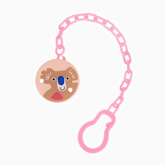 Набор: Соска - пустышка с держателем «Коала», классичекая, +6 мес, цвет коралловый Набор: Соска - пустышка с держателем «Коала», классичекая, +6 мес, цвет коралловый