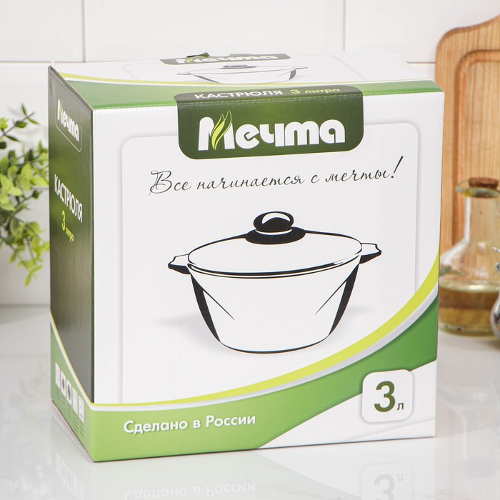 Кастрюля &laquo;Гранит&raquo;, 3 л, антипригарное покрытие, цвет серый