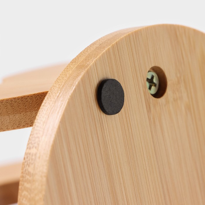 Набор чайный керамический на деревянной подставке &laquo;Эстет&raquo;, 6 предметов: 2 чашки 200 мл, 2 подставки 9,5 см, 2 ложки, цвет белый