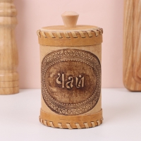 Туес &laquo;Чай&raquo;, с тиснением, 8,5&times;8,5&times;12 см, береста