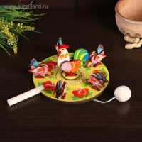 Сувенир "Курицы клюющие с петухом", d=16 см, микс Сувенир "Курицы клюющие с петухом", d=16 см, микс