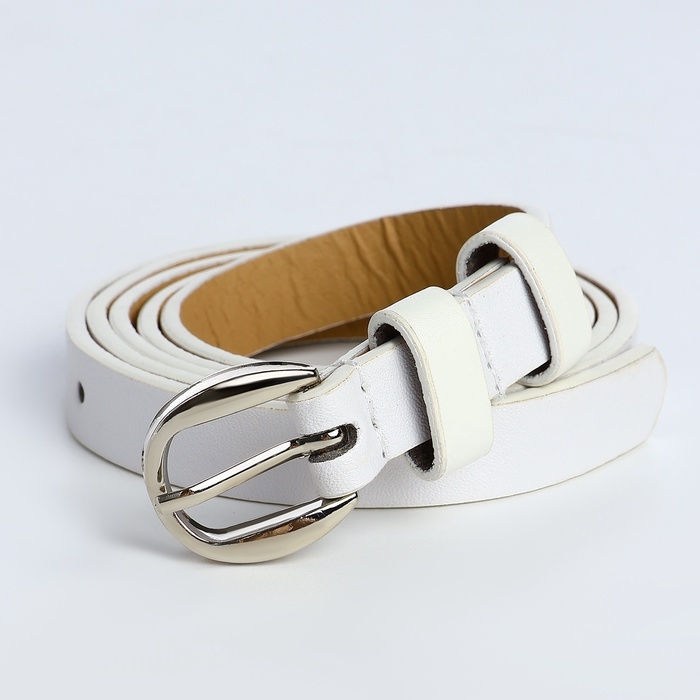 Ремень жен 01-01-02-01 Июнь14, 1,1*0,3*110 см, пряжка металл, 1 прокол, белый Ремень жен 01-01-02-01 Июнь14, 1,1*0,3*110 см, пряжка металл, 1 прокол, белый