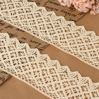 Кружево вязаное, 80 мм &times; 10 &plusmn; 1 м, цвет бежевый