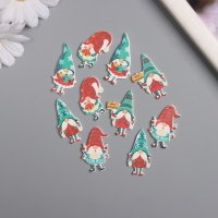 Декор для творчества дерево "Новогодние гномы" набор 10 шт 3,6х2,3 см Декор для творчества дерево "Новогодние гномы" набор 10 шт 3,6х2,3 см