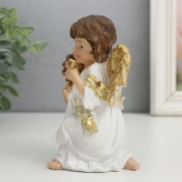 Сувенир полистоун "Ангелы в бежевом, с сердцем и звездой" золотые крылья 7,5х8,5х13 см Сувенир полистоун "Ангелы в бежевом, с сердцем и звездой" золотые крылья 7,5х8,5х13 см