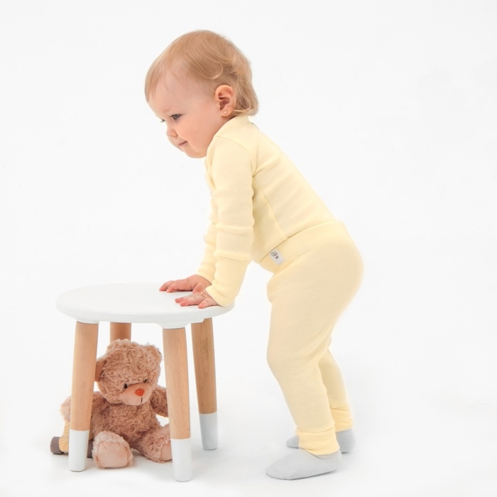 Комплект леггинсов детских MINAKU: Basic Line BABY, цвет молочный/кремовый, рост 74-80