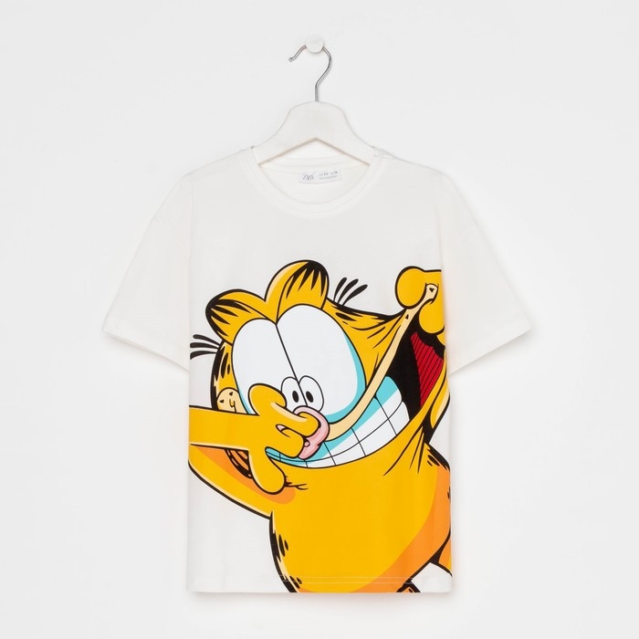 Футболка детская Гарфилд, цвет белый, рост 158-164 см (13-14 лет)