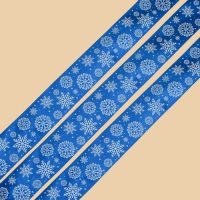 Лента атласная «Снежный вальс», синяя , 4 см × 5 м Лента атласная «Снежный вальс», синяя , 4 см × 5 м