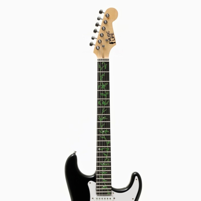 Наклейка на гриф гитары Music Life, цветы зеленые Наклейка на гриф гитары Music Life, цветы зеленые