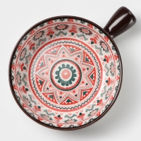 Кокотница керамическая «Узоры», 550 мл, цвет белый Кокотница керамическая «Узоры», 550 мл, цвет белый