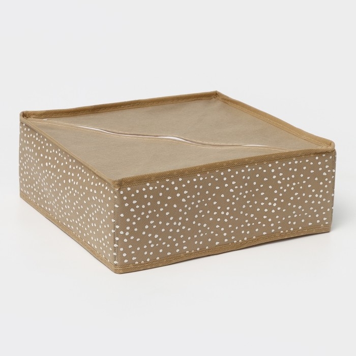 Органайзер для хранения белья Доляна Points, 16 ячеек, 27×25×10 см, цвет бежевый Органайзер для хранения белья Доляна Points, 16 ячеек, 27×25×10 см, цвет бежевый