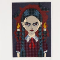 Алмазная мозаика на хеллоуин с частичным заполнением на холсте «Мрачная девочка», 15 х 21 см Алмазная мозаика на хеллоуин с частичным заполнением на холсте «Мрачная девочка», 15 х 21 см