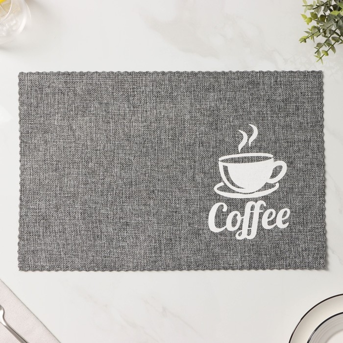 Салфетки сервировочные на стол Доляна Coffee, 4 шт, 44&times;29 см, цвет серый