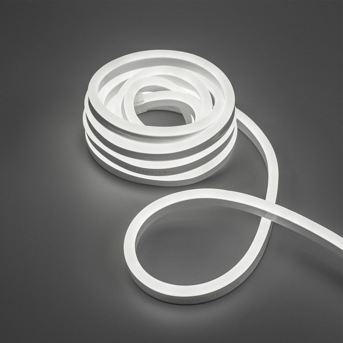 Гибкий неон Uniel 8 × 16 мм, IP67, 5 м, SMD2835, 120 LED/м, 220 В, свечение белое Гибкий неон Uniel 8 × 16 мм, IP67, 5 м, SMD2835, 120 LED/м, 220 В, свечение белое