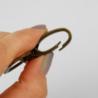 Карабин металлический, 45 &times; 38 мм / 32 &times; 2,7 мм, 10 шт, цвет бронзовый