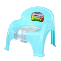 Горшок детский &laquo;Утенок&raquo; с крышкой, светло-бирюзовый / белый 310х295х280мм